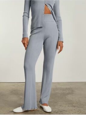 Everlane The Rib Knit High Rise Straight Pant